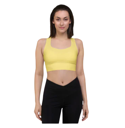 Longline Honey Gold Sports Bra – Bold Support & Style