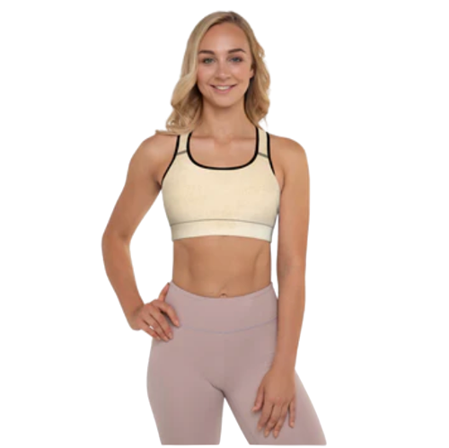 Peach Gold Supportive Sports Bra – Moisture-Wicking & Comfortable