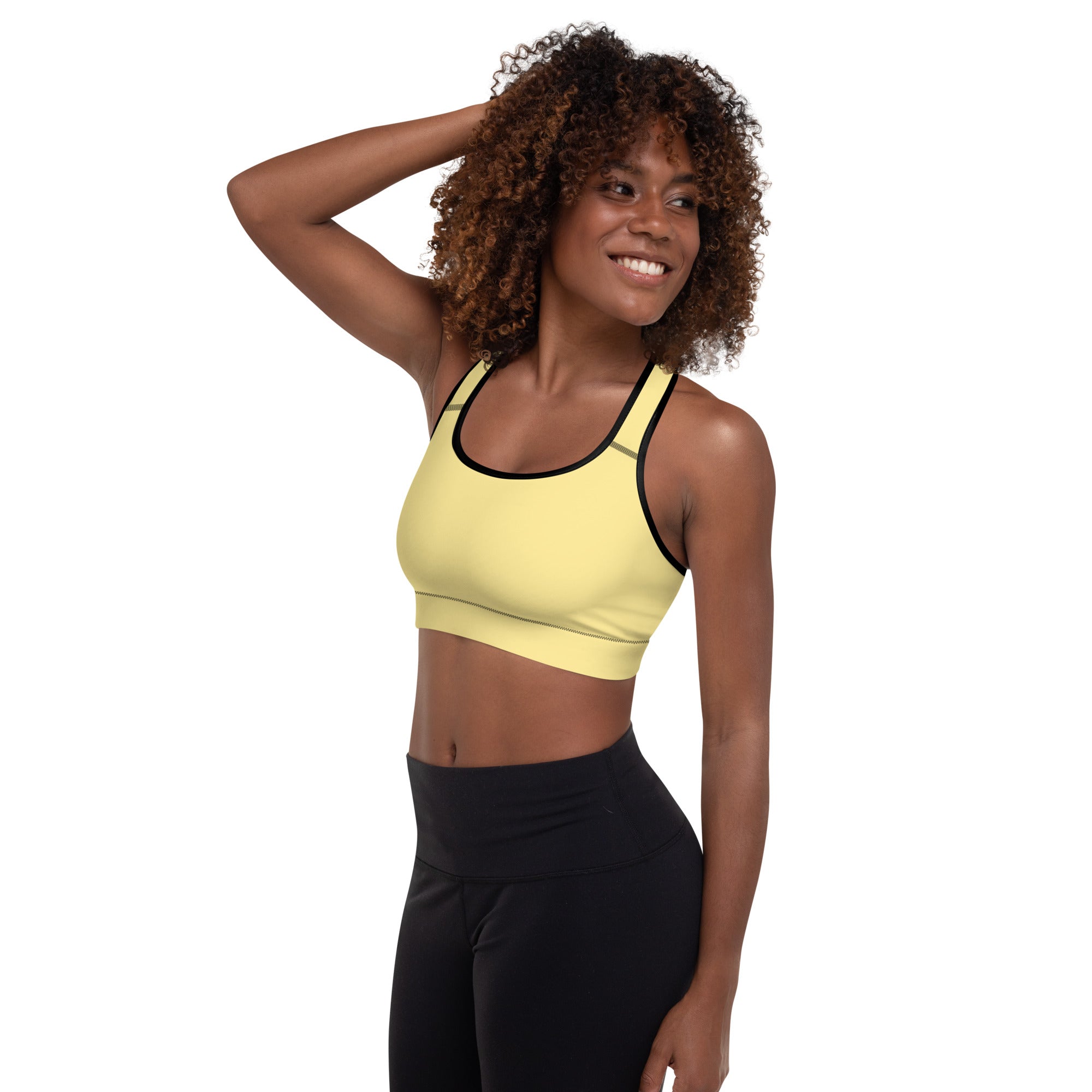 Yellow Gold Moisture-Wicking Sports Bra – Comfort & Support in Motion