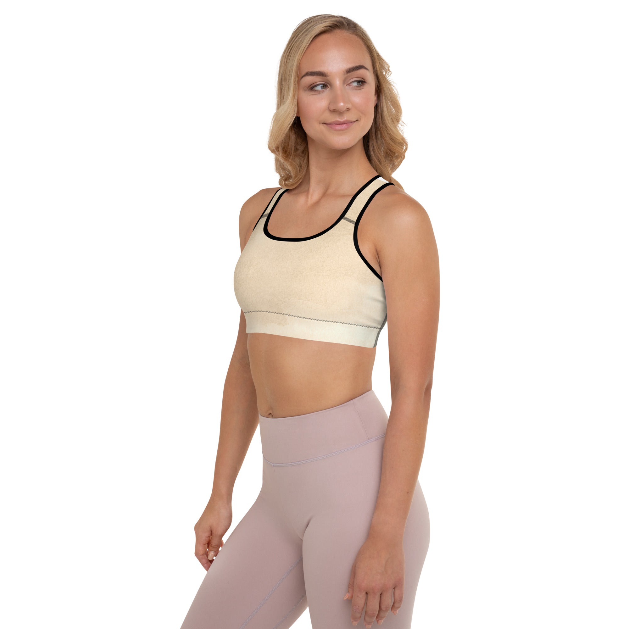 Peach Gold Supportive Sports Bra – Moisture-Wicking & Comfortable