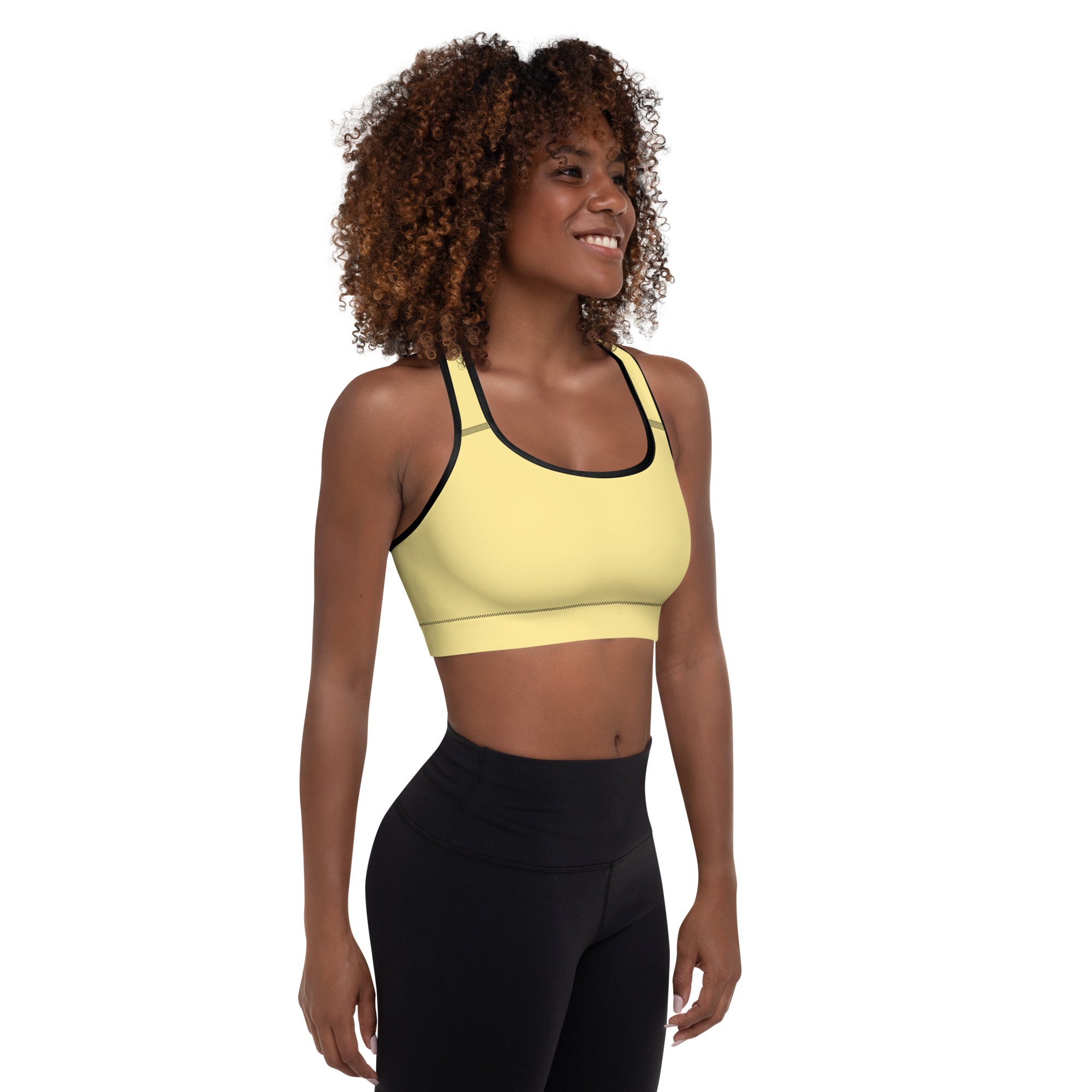 Yellow Gold Moisture-Wicking Sports Bra – Comfort & Support in Motion