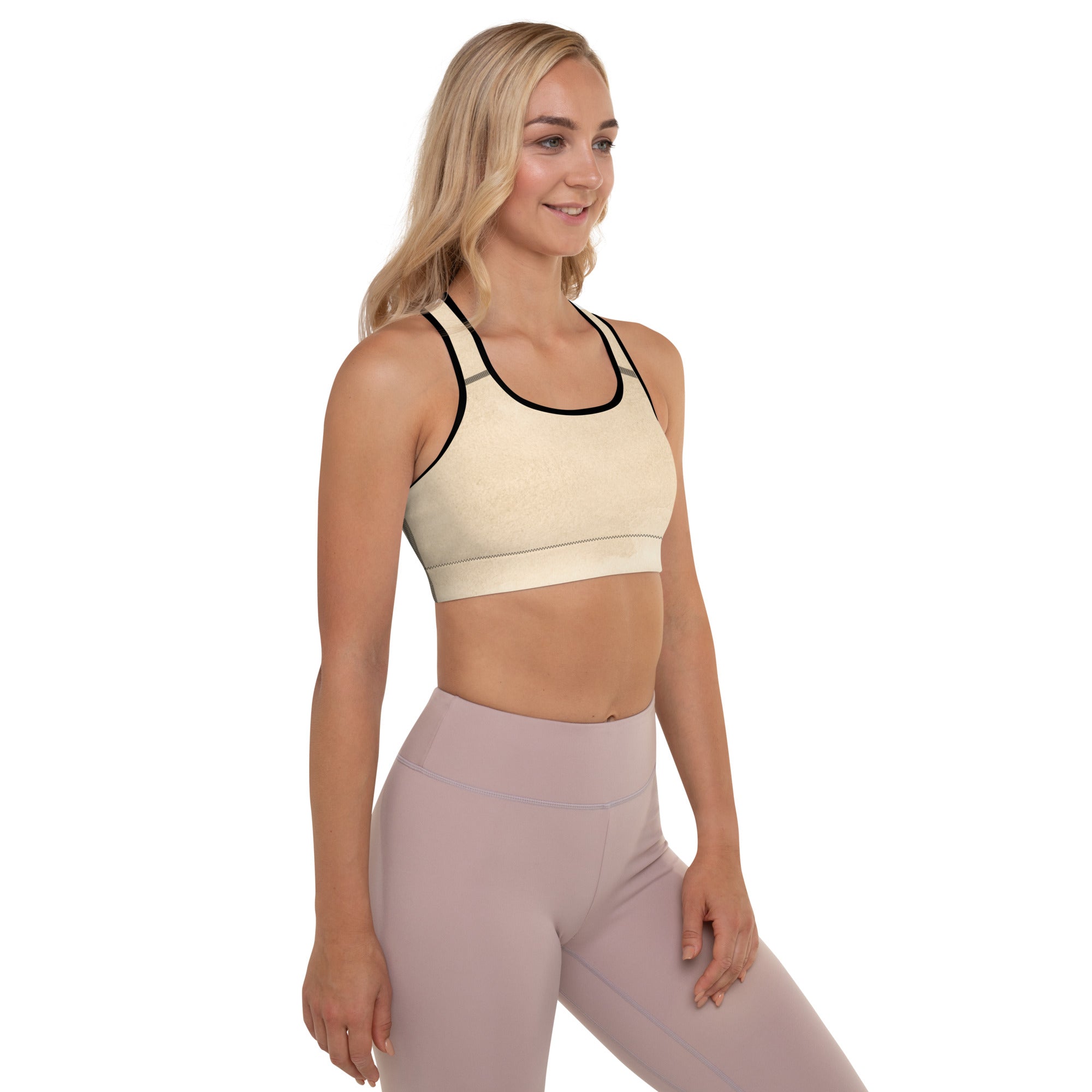 Peach Gold Supportive Sports Bra – Moisture-Wicking & Comfortable